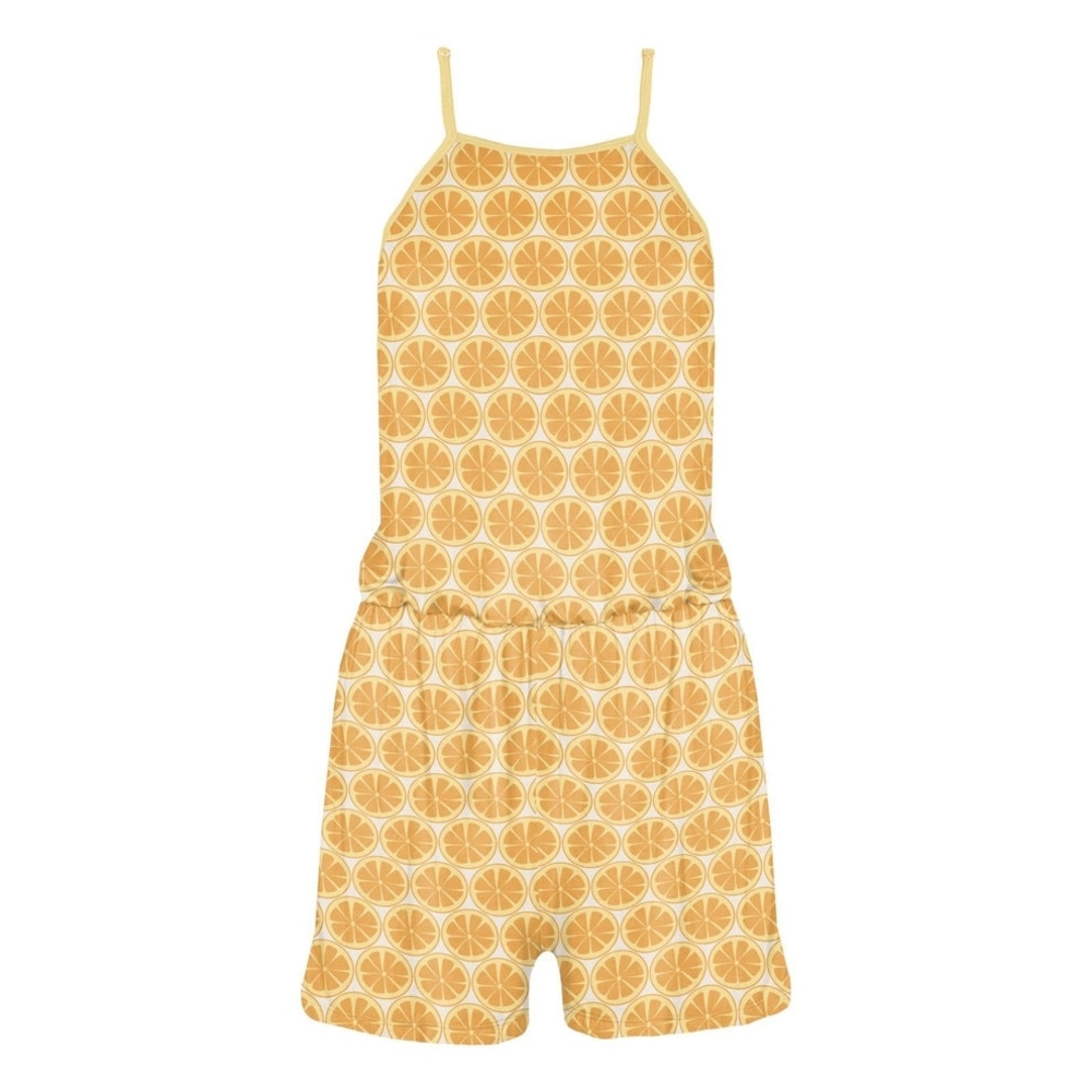 KicKees Women's Natural Lemons Keyhole Romper-Size Large